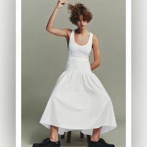 NWT ZARA 100% COTTON PLEATED MIDI SKIRT SIZE XS